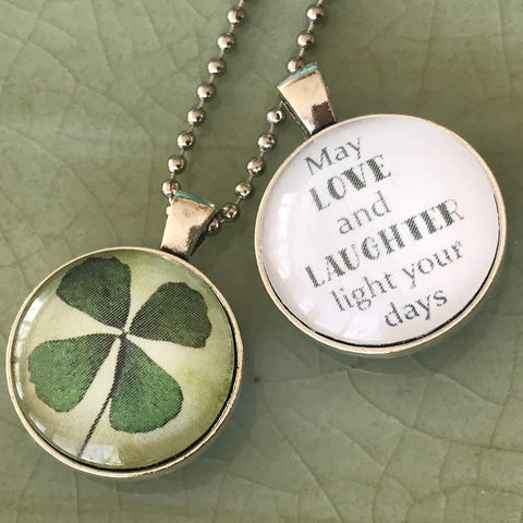 reversible irish blessing necklace